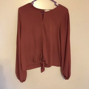 Long Sleeve Mauve Blouse